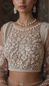 Pearls for Embroidery Blouse Designs 58