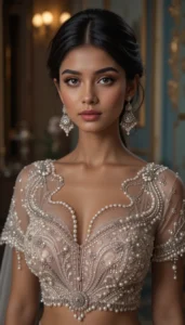 Pearls for Embroidery Blouse Designs 60