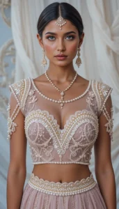 Pearls for Embroidery Blouse Designs 61