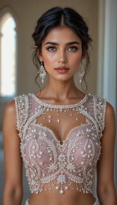 Pearls for Embroidery Blouse Designs 9