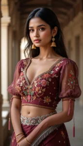 Puffy Sleeve Puff Hand Blouse 1