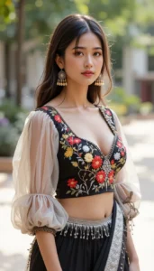 Puffy Sleeve Puff Hand Blouse 74