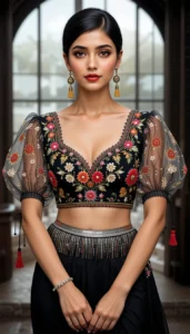 Puffy Sleeve Puff Hand Blouse 75