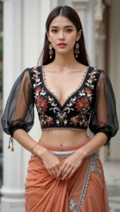 Puffy Sleeve Puff Hand Blouse 78