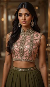 blouse mirror work designs 11