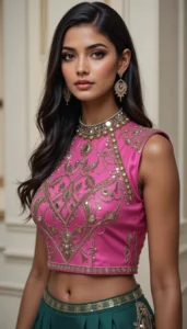 blouse mirror work designs 12