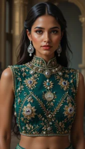 blouse mirror work designs 16