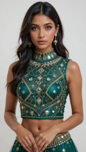 blouse mirror work designs 17