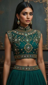 blouse mirror work designs 21