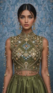 blouse mirror work designs 27