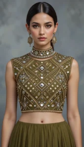 blouse mirror work designs 3