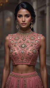 blouse mirror work designs 34