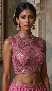 blouse mirror work designs 35