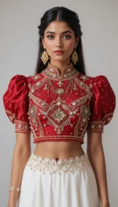 blouse mirror work designs 39