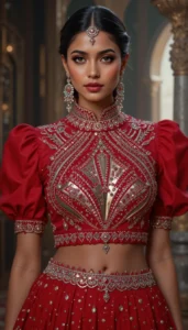 blouse mirror work designs 40