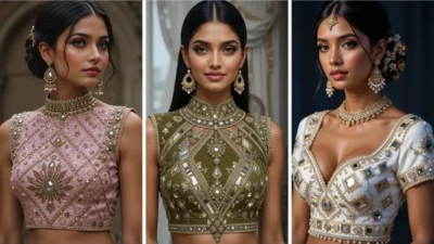 blouse mirror work designs