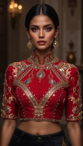 blouse mirror work designs 46