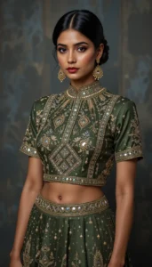 blouse mirror work designs 60