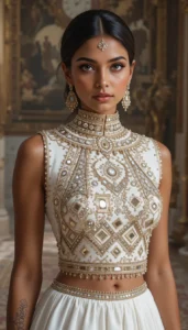 blouse mirror work designs 73