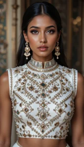 blouse mirror work designs 77