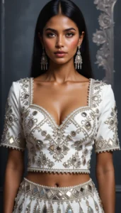 blouse mirror work designs 80