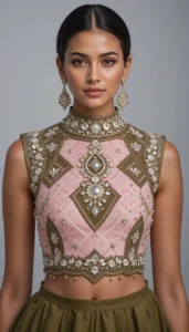 blouse mirror work designs 9