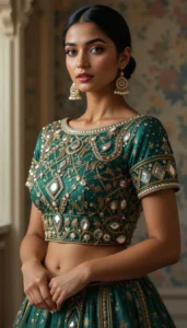 blouse mirror work designs 92