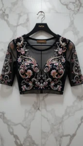 different types of womens blouse ai embroidery100