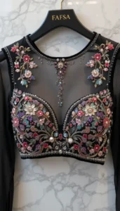 different types of womens blouse ai embroidery103