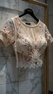 different types of womens blouse ai embroidery107