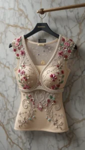 different types of womens blouse ai embroidery109
