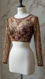 different types of womens blouse ai embroidery125