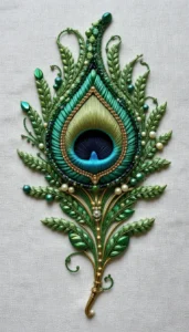images of peacock feather embroidery design 1
