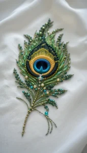 images of peacock feather embroidery design 14