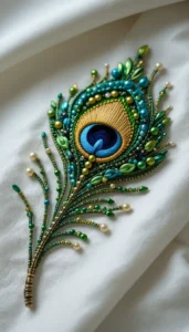 images of peacock feather embroidery design 17