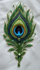 images of peacock feather embroidery design 22