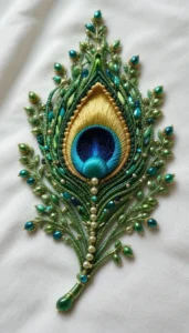 images of peacock feather embroidery design 23