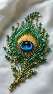 images of peacock feather embroidery design 3