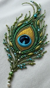 images of peacock feather embroidery design 34