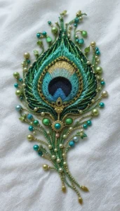 images of peacock feather embroidery design 35