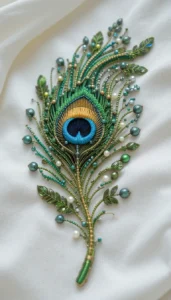 images of peacock feather embroidery design 4