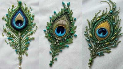 images of peacock feather embroidery design