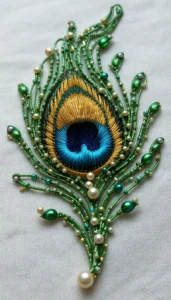 images of peacock feather embroidery design 5