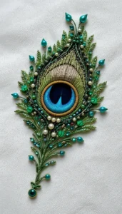 images of peacock feather embroidery design 9