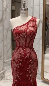 one shoulder short dress easy embroidery designs18
