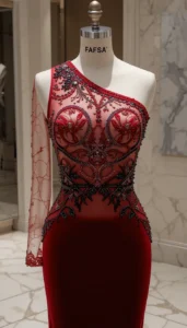 one shoulder short dress easy embroidery designs20