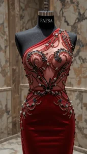 one shoulder short dress easy embroidery designs26