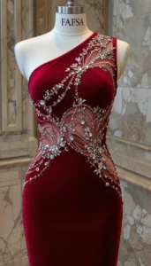 one shoulder short dress easy embroidery designs29