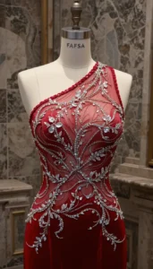 one shoulder short dress easy embroidery designs33