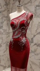 one shoulder short dress easy embroidery designs34